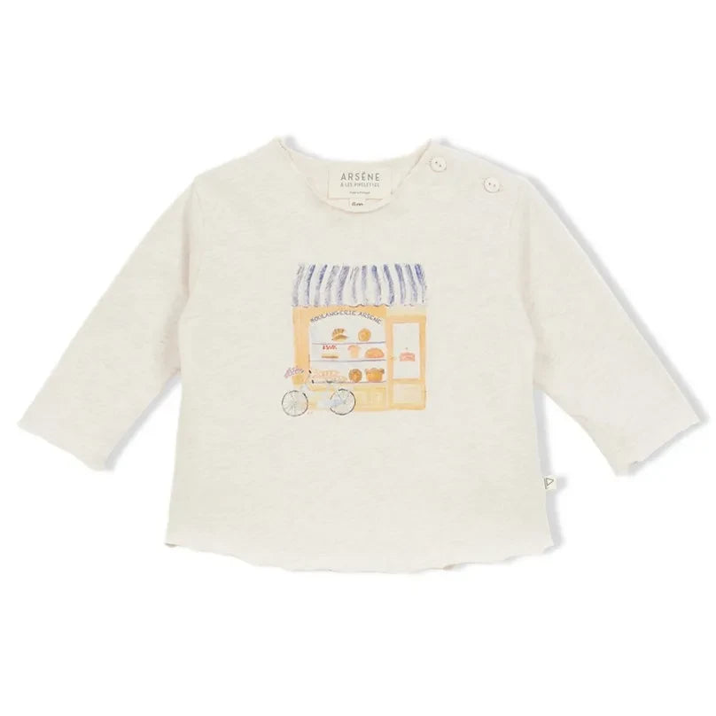 Arsène et Les Pipelettes - Organic Cotton Bakery T-Shirt | Heather Beige