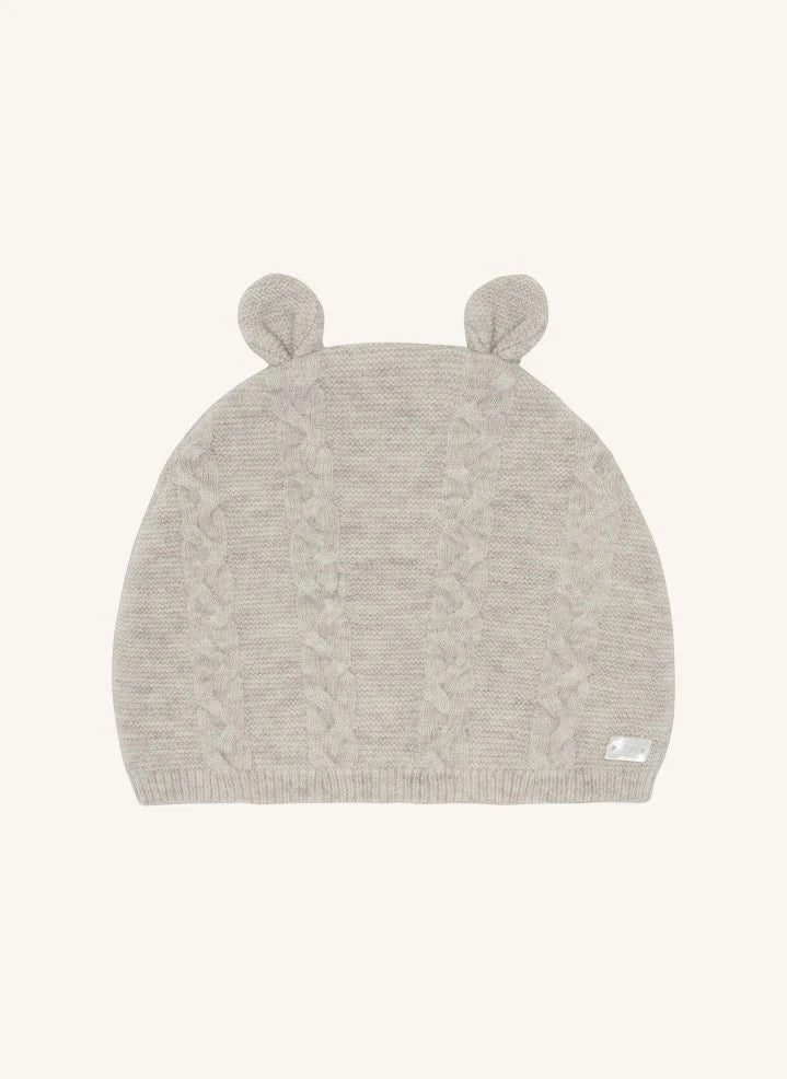 Tartine et Chocolat - Twisted Beanie with Wool Ears | Heather beige