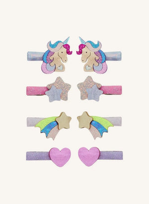 Mimi & Lula - 8-piece Unicorn Hair Clip Set | Pink