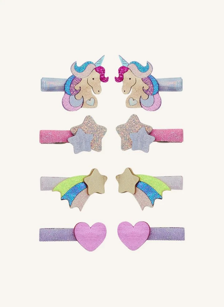 Mimi & Lula - 8-piece Unicorn Hair Clip Set | Pink
