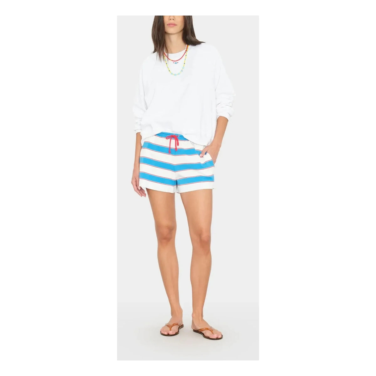 Xirena - Cassie Cotton Striped Shorts | Blue