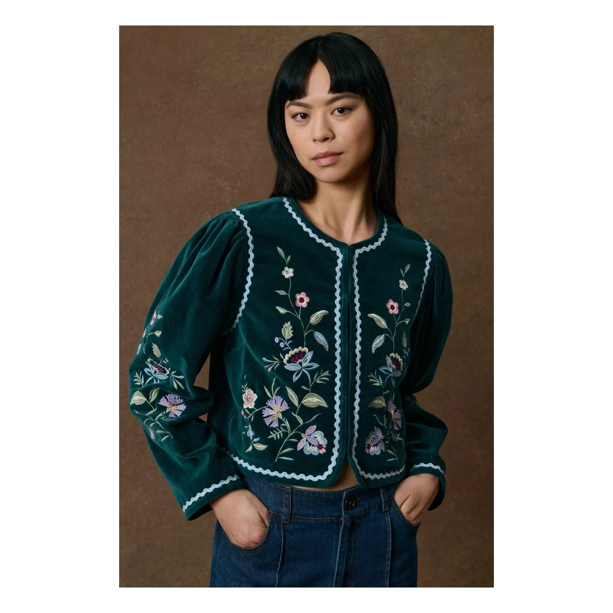 Louise Misha - Dora Cotton Jacket | Forest Green