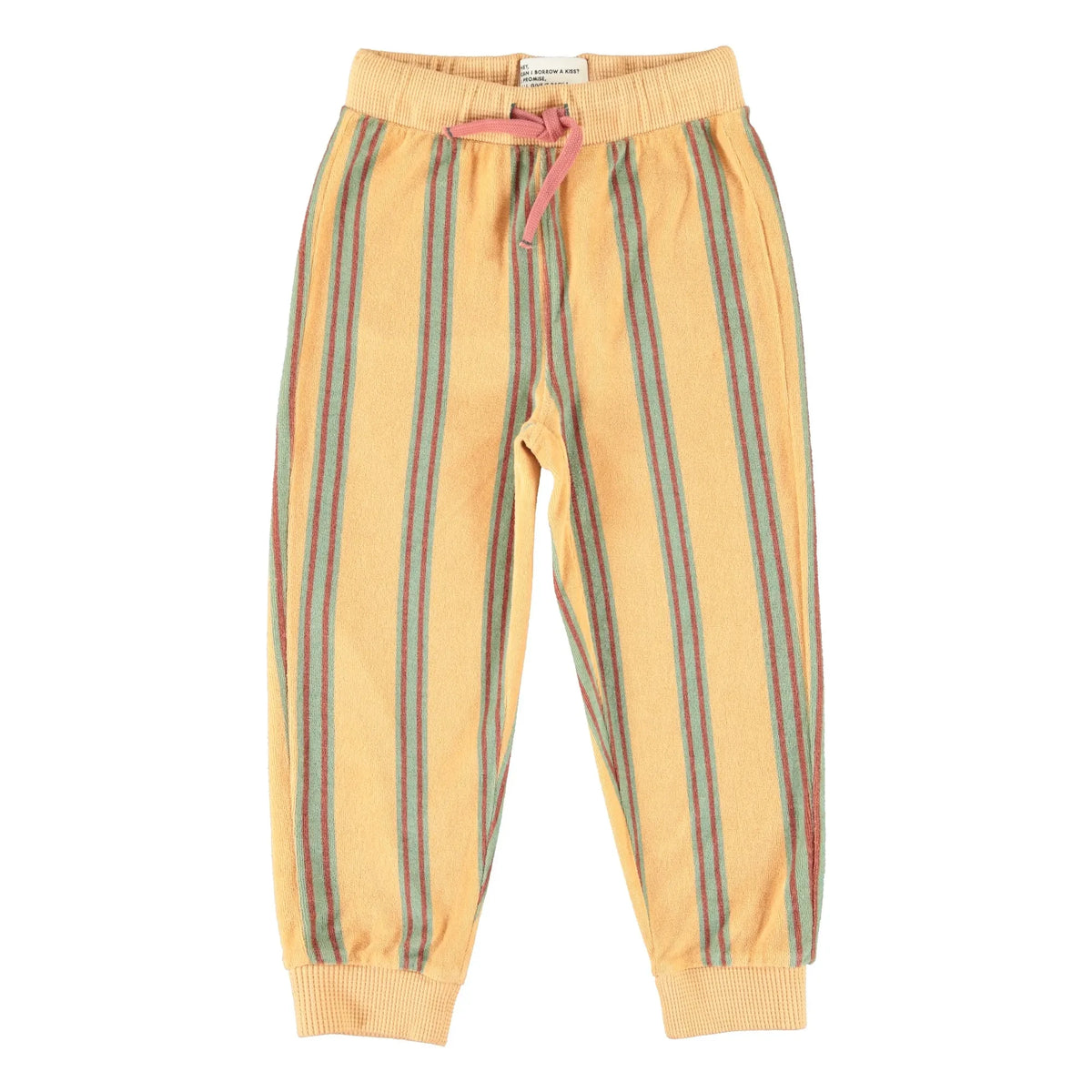 Piupiuchick - Organic Cotton Terry Striped Jogger Trousers | Yellow