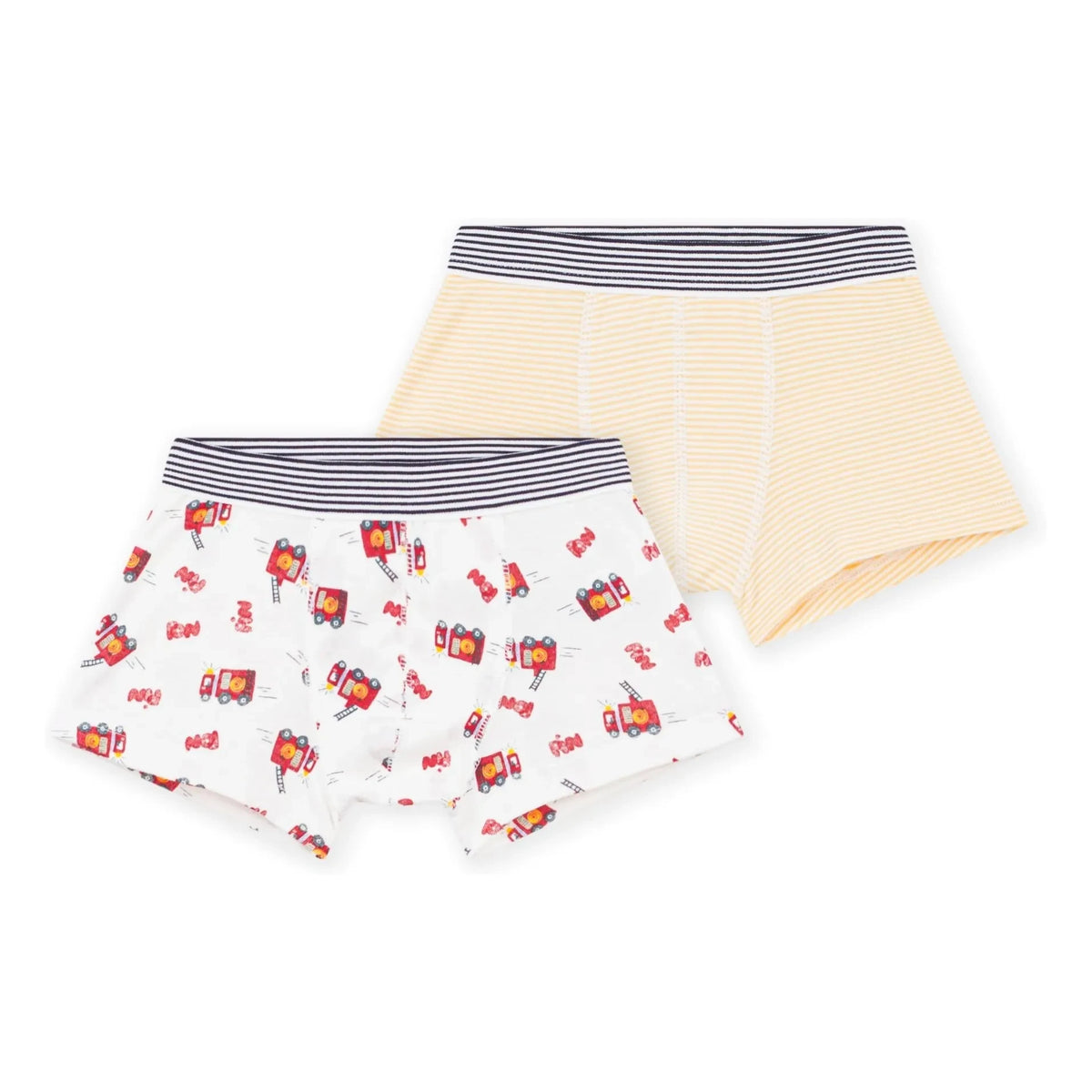 Petit Bateau - 2-Piece Organic Cotton Firefighter Boxer Briefs | White