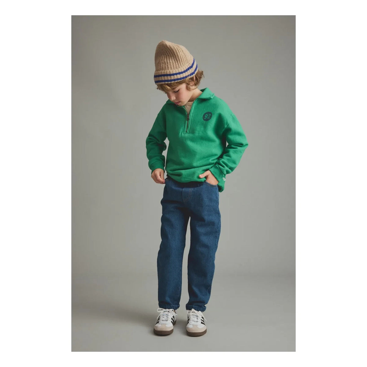Cozmo - Otto Polo Collar Sweatshirt | Meadow Green