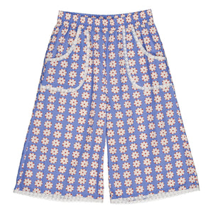 Hello Simone - Floral Patterned Jumpsuit Culotte Skirt | Blue
