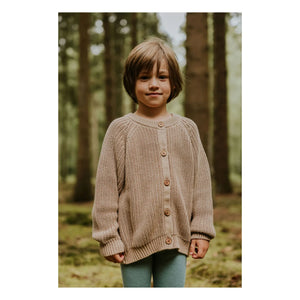 Yuki - Organic Cotton Raglan Cardigan | Beige
