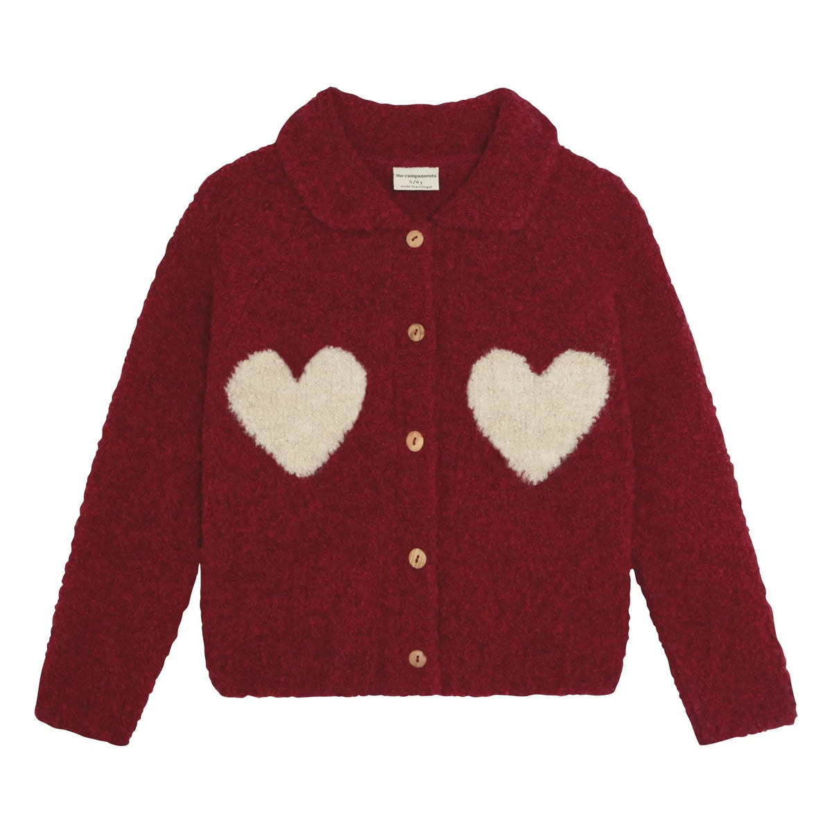 The Campamento - Heart Pattern Cardigan | Burgundy
