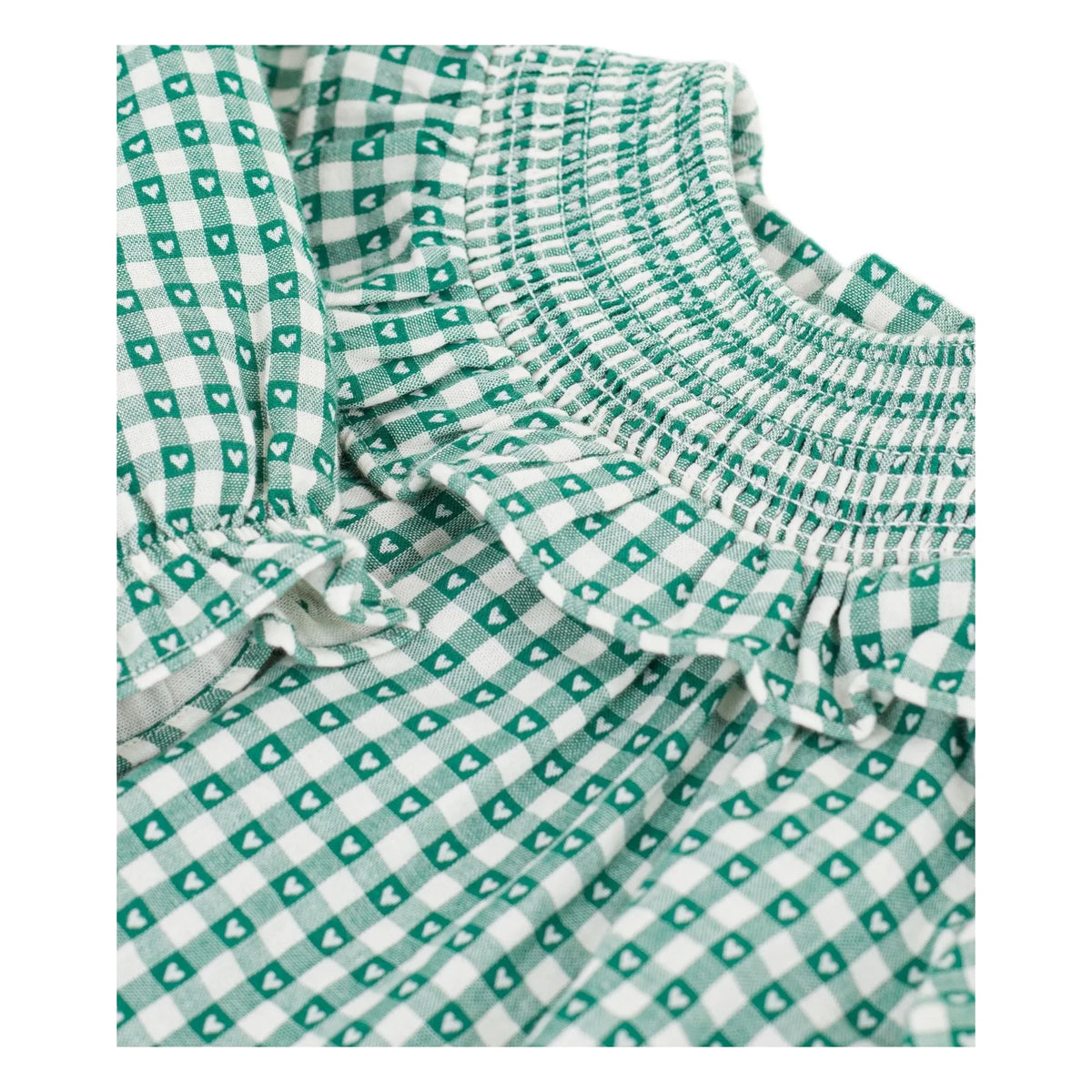 Petit Bateau - Green checkered organic cotton dress