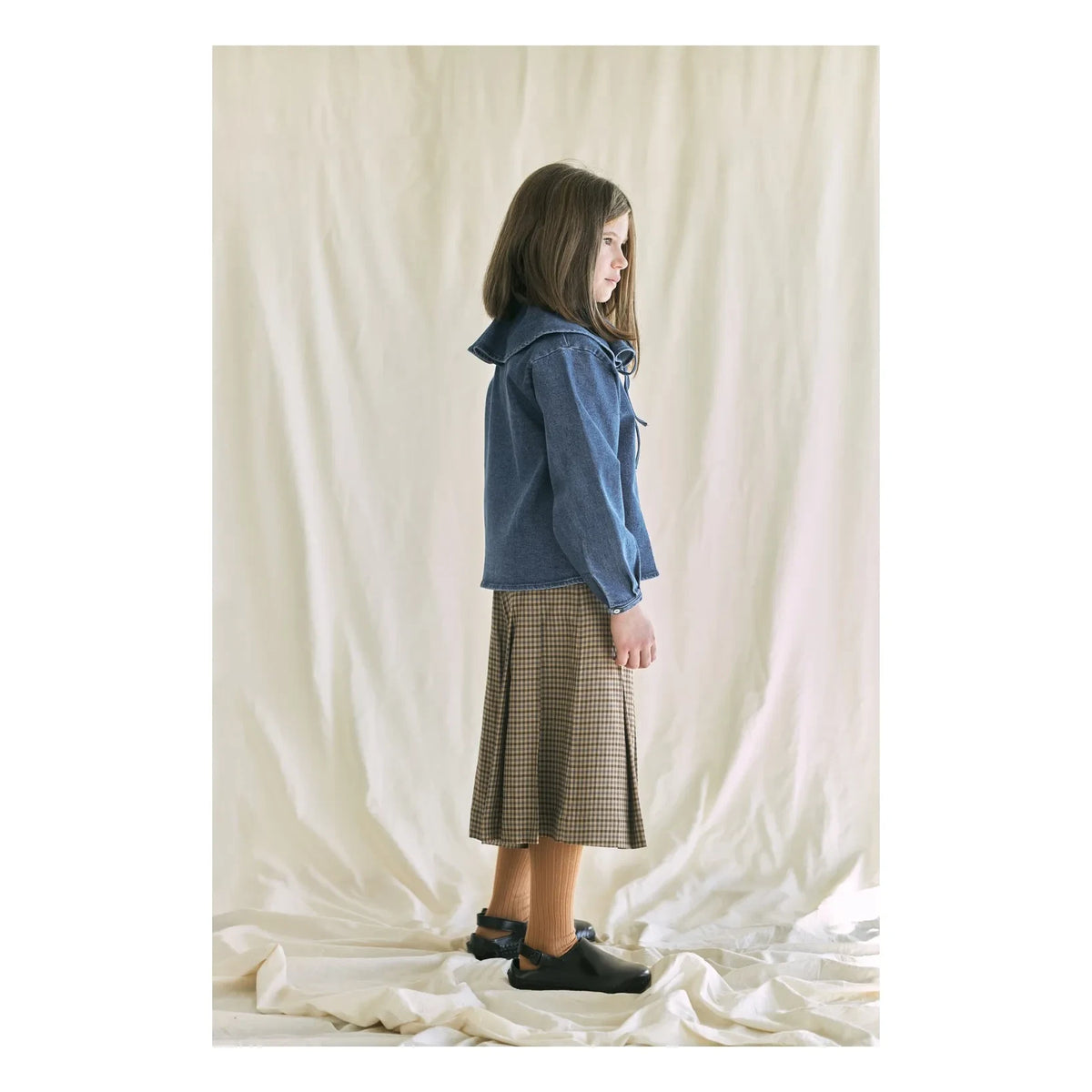 Tangerine - High Waisted Houndstooth Bermuda Shorts | Brown