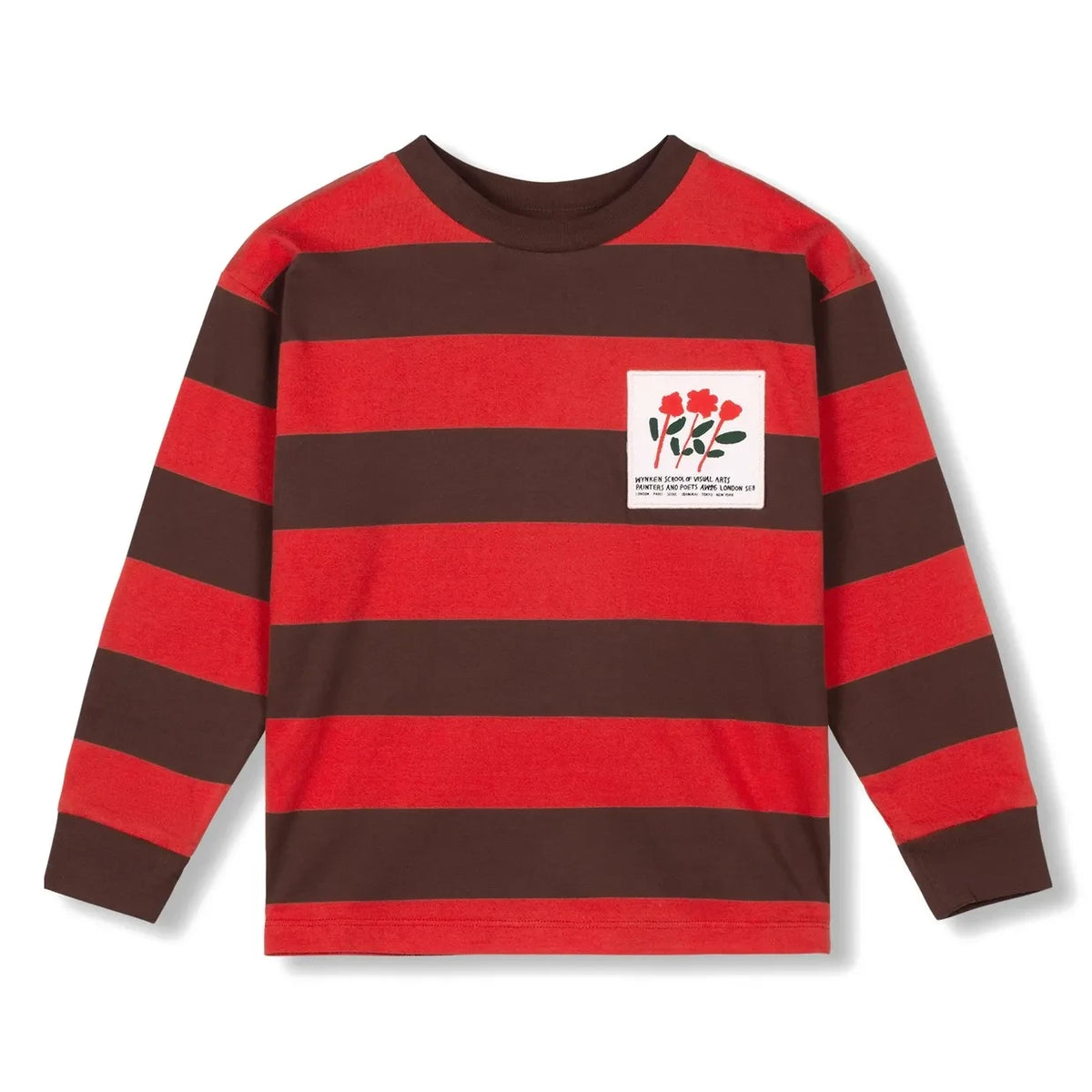 Wynken - Striped T-Shirt Roses | Red