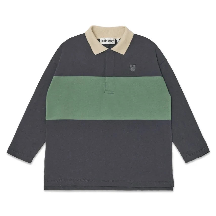 Main Story - Organic Cotton Striped Polo Shirt | Blue