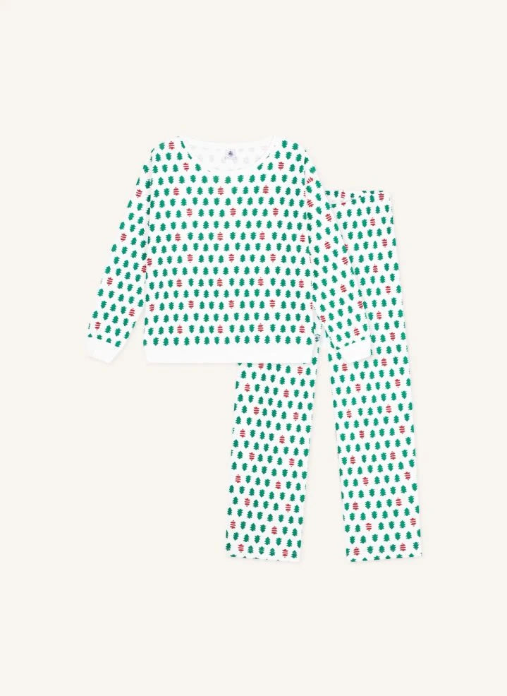 Petit Bateau - Organic Cotton Fir Pajamas | White