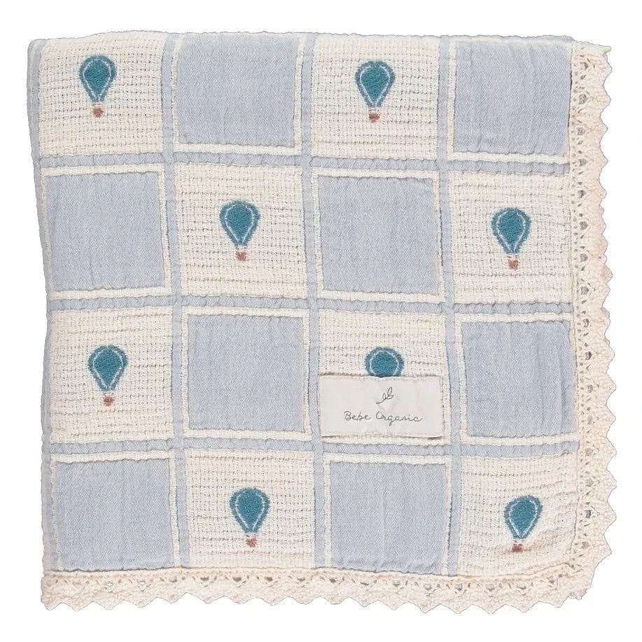 Bebe Organic - Organic Cotton Balloon Blanket | Blue