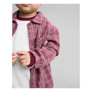 Búho - Baby checkered shirt | Burgundy