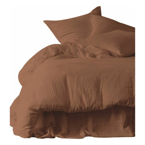 Haomy - Mykonos Cotton Muslin Pillowcases - Pack of 2 | Mocaccino