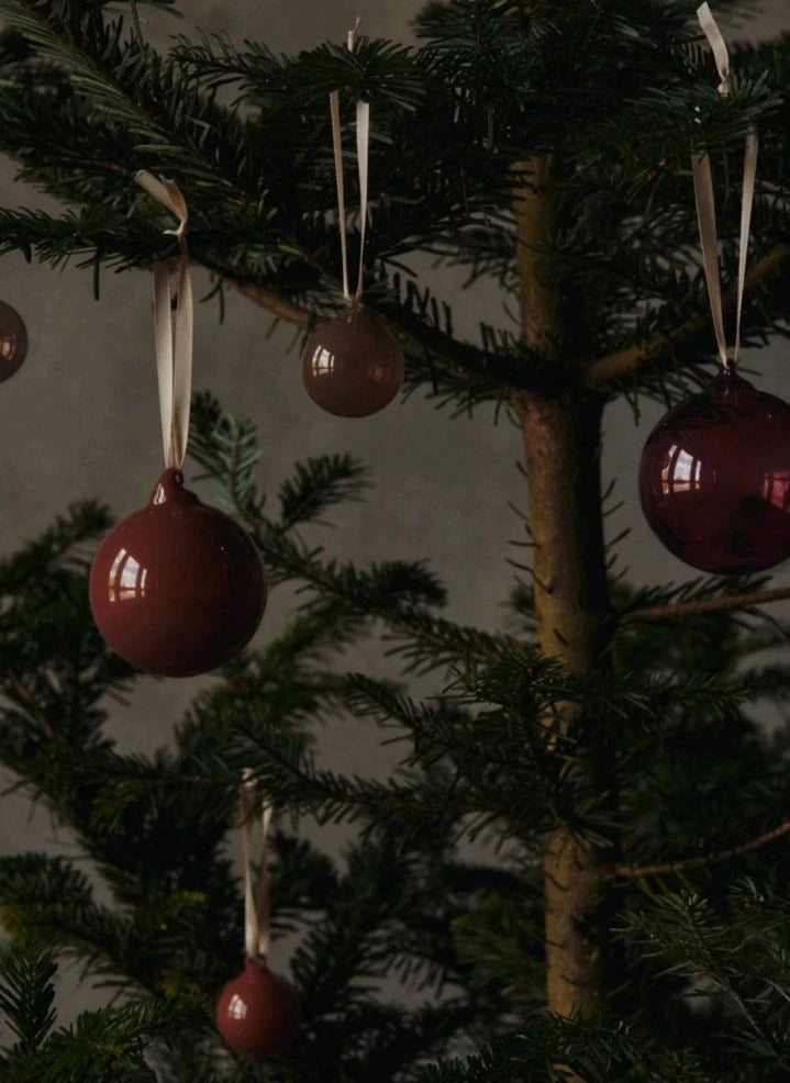 Ferm Living - Glass Christmas Ornaments - Set of 3 | Orange