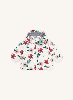 Petit Bateau - Baby Floral Puffer Jacket | Ecru