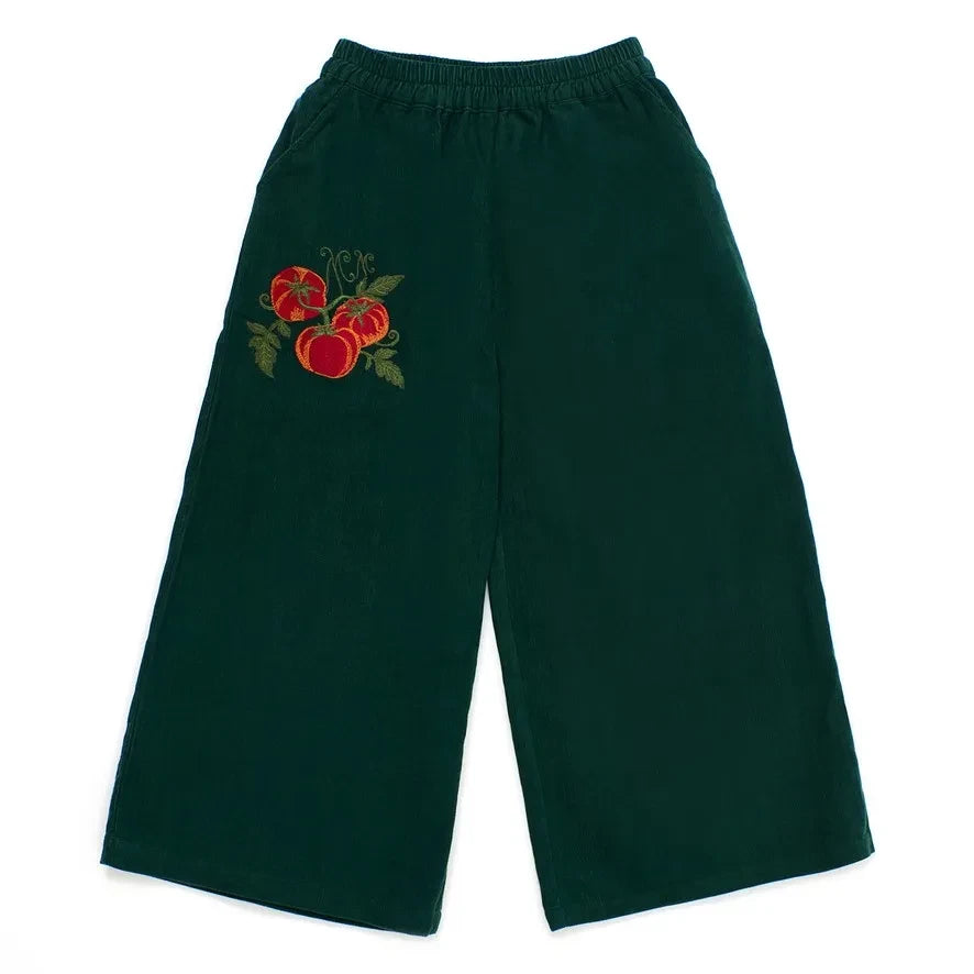 Maison Mangostan - Velvet Vegetable Pants | Green