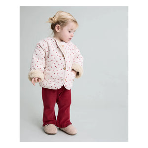 Búho - Soft Velvet Ruffled Pants | Cherry Red