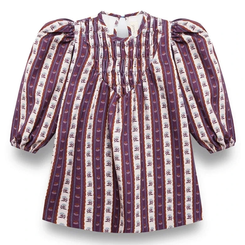 birinit - Montal Fleurie Striped Dress | Purple
