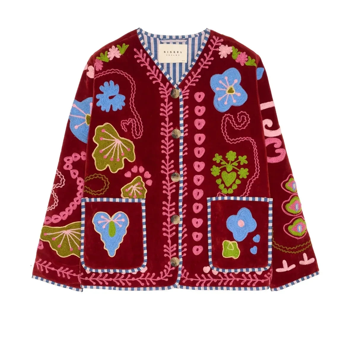 SISSEL EDELBO - Burgundy embroidered Maggie jacket