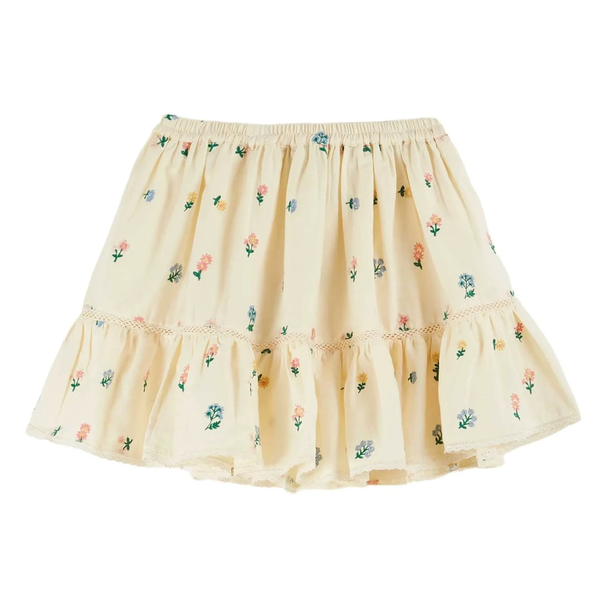 Emile et Ida - Embroidered Floral Skirt | Light Yellow