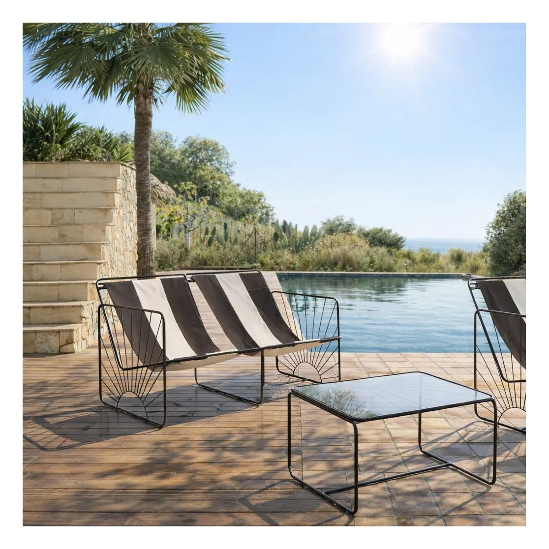 Honoré - Eldorado Striped Bench | Brown