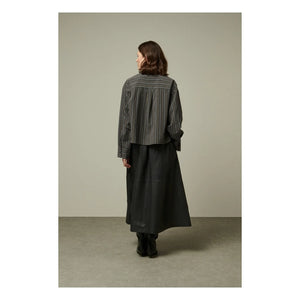 BELLEPIECE - Claude Leather Skirt | Charcoal Grey