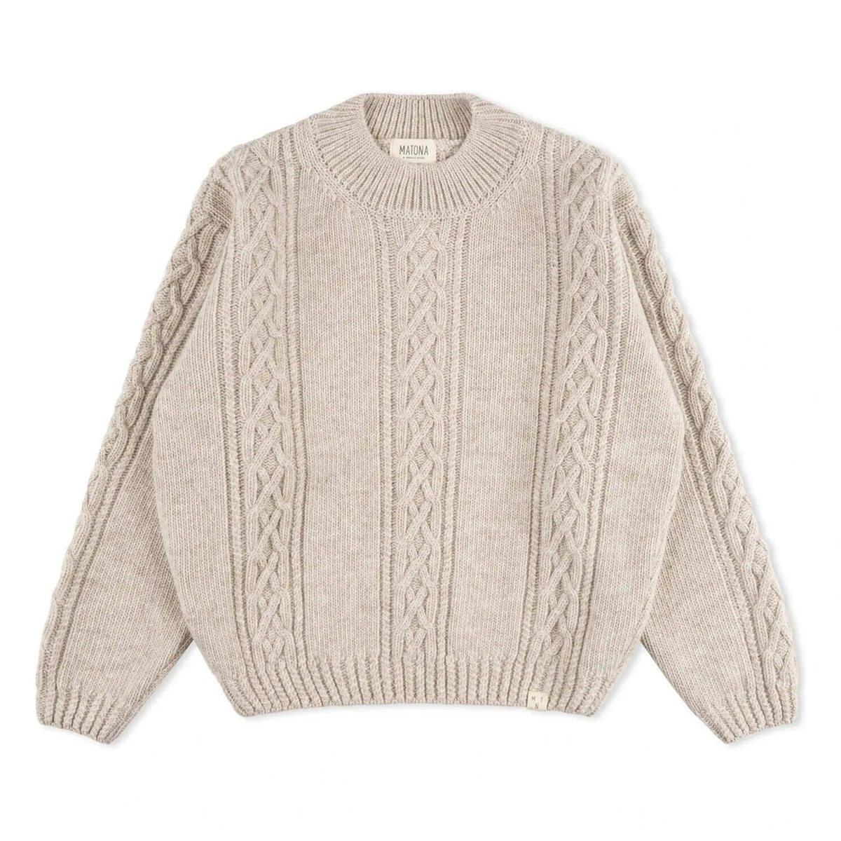 Matona - Wool Cable Sweater | Oatmeal