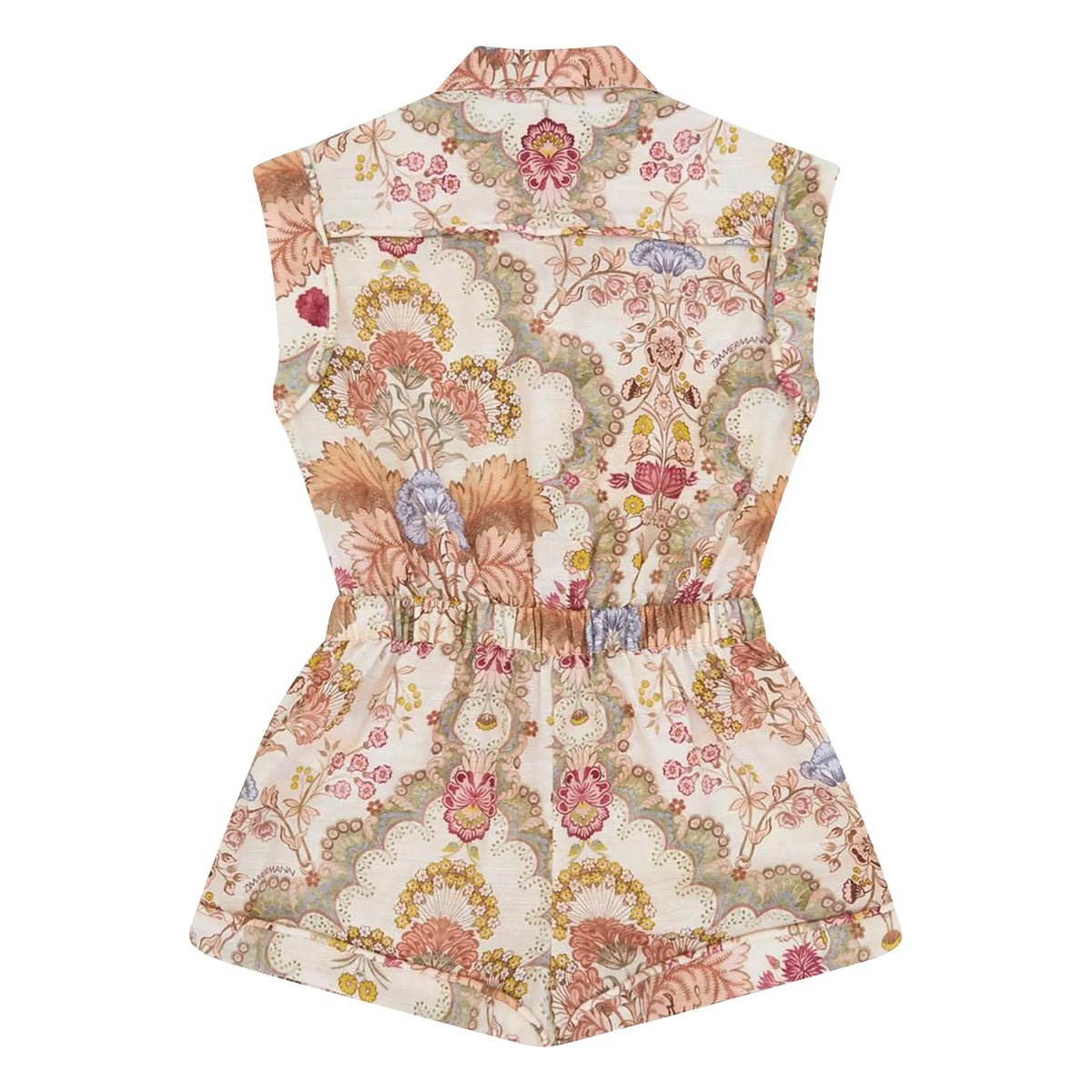 Zimmermann - Daytime Jumpsuit Shorts with Floral Pattern | Cream