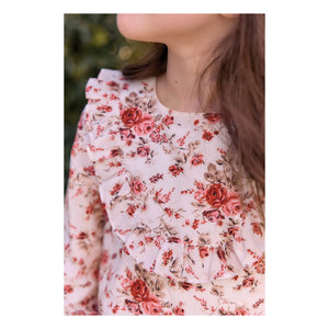Tartine et Chocolat - Floral Ruffle Collar Dress | Pink