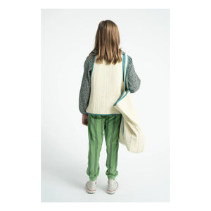 Piupiuchick - Organic Cotton Terry Textured Striped Jogger Trousers | Green