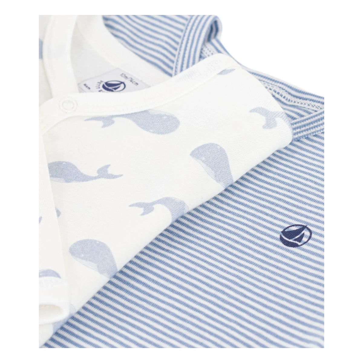 Petit Bateau - 2-piece Dors Bien Baleines Organic Cotton Pajama Set | Blue