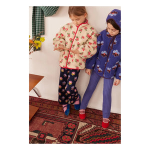 Hello Simone - Mathilda Floral Pattern Knit Pants | Navy