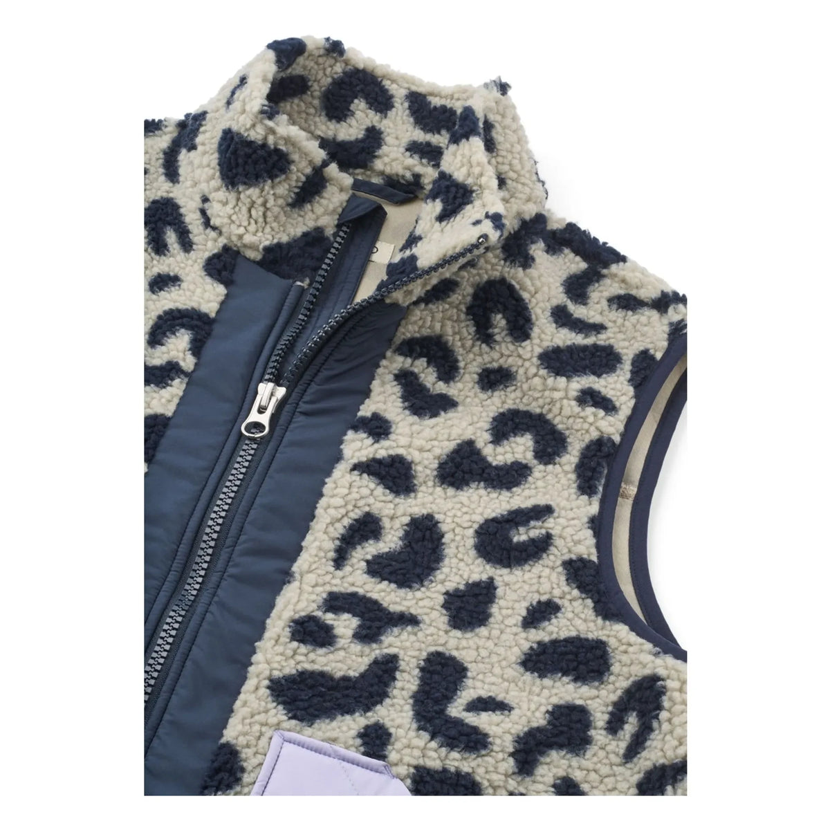 Liewood - Sleeveless Sherpa Vest Nilu Leopard Recycled Fibers - Women's Collection | Beige