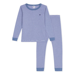 Petit Bateau - Milleraies Organic Cotton Slim Fit Striped Pajama | Blue