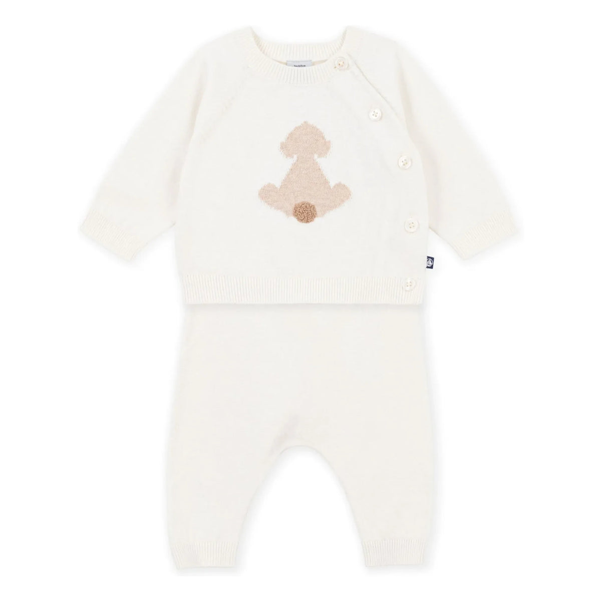Petit Bateau - Organic cotton sweater and pants set | Ecru