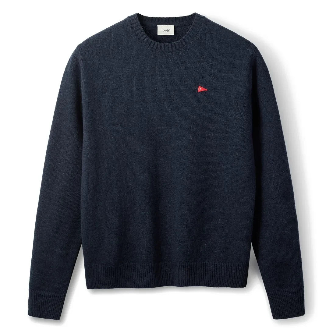 Forét - Flag Patterned Wool Sweater | Navy Blue