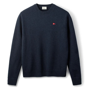 Forét - Flag Patterned Wool Sweater | Navy Blue