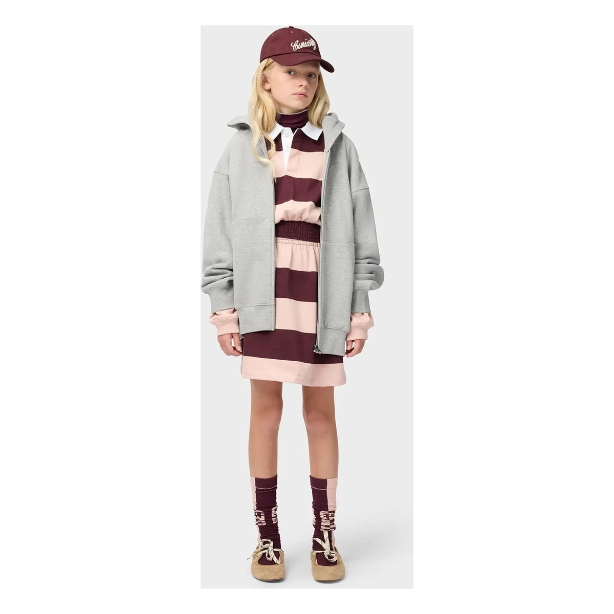Molo - Carlott Striped Organic Cotton Polo Dress | Brown