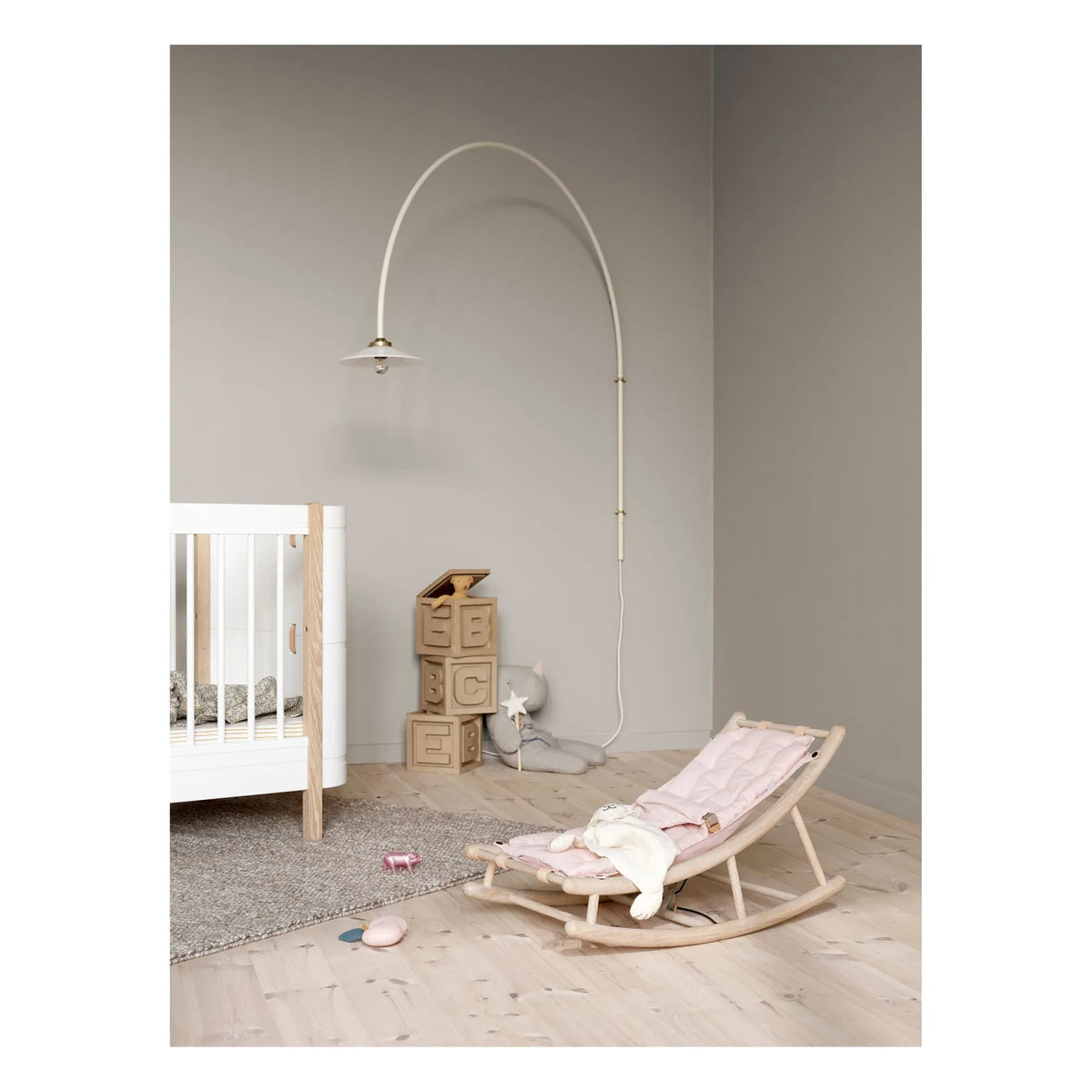 Oliver Furniture - Oak Baby and Toddler Rocking Chair | Pink
