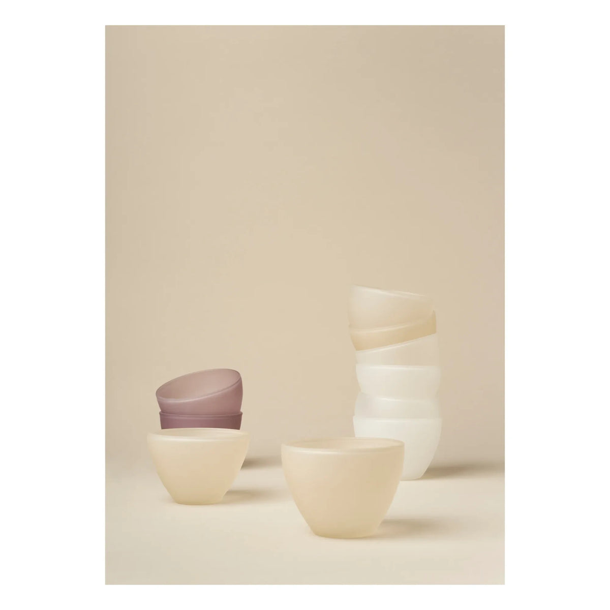 Los Objetos Decorativos - Opal Borosilicate Bowl - Set of 2 | Ecru
