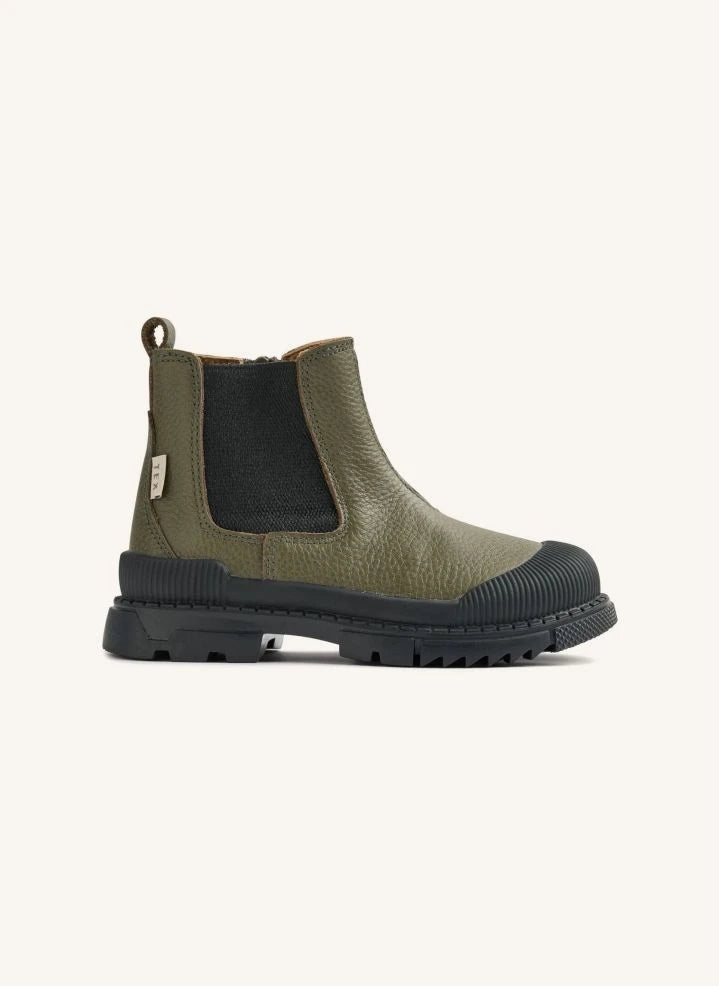 Wheat - Saida Tex Leather Boot | Khaki
