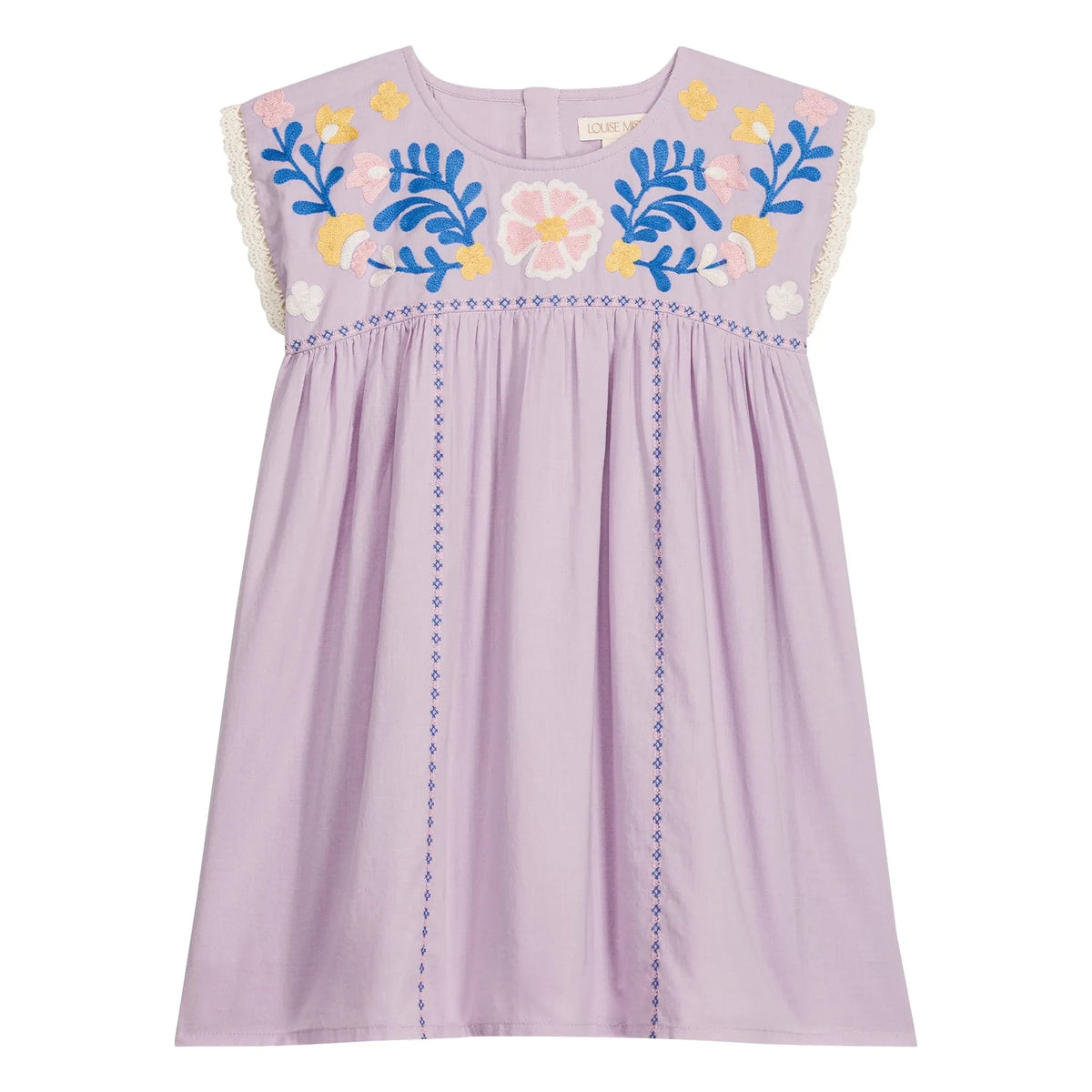 Louise Misha - Talula Embroidered Dress Organic Cotton | Light Purple