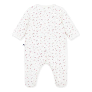 Petit Bateau - Dors Bien Fleuri Tubique Organic Cotton Pajamas | White
