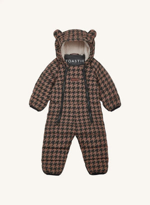 Töastie - Waterproof Houndstooth Cloud Jacket Made from Recycled Fibers | Brown