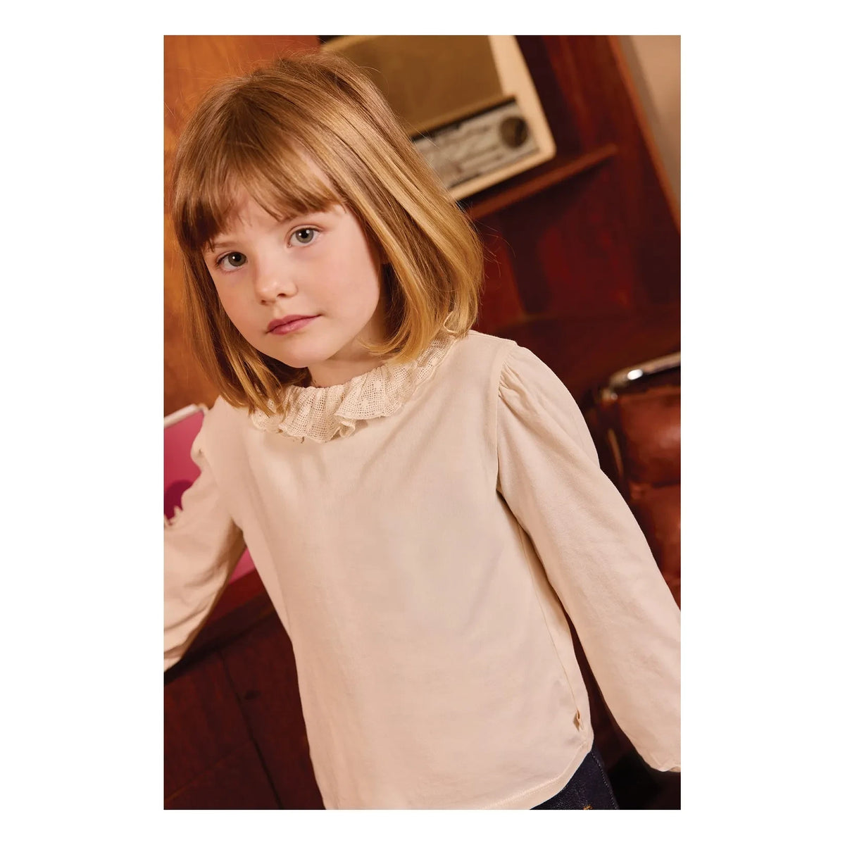 Bonton - Piris ruffled-collar T-shirt | Pink