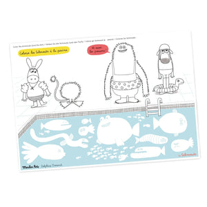 Moulin Roty - 40-piece coloring placemats set - Les Schmouks