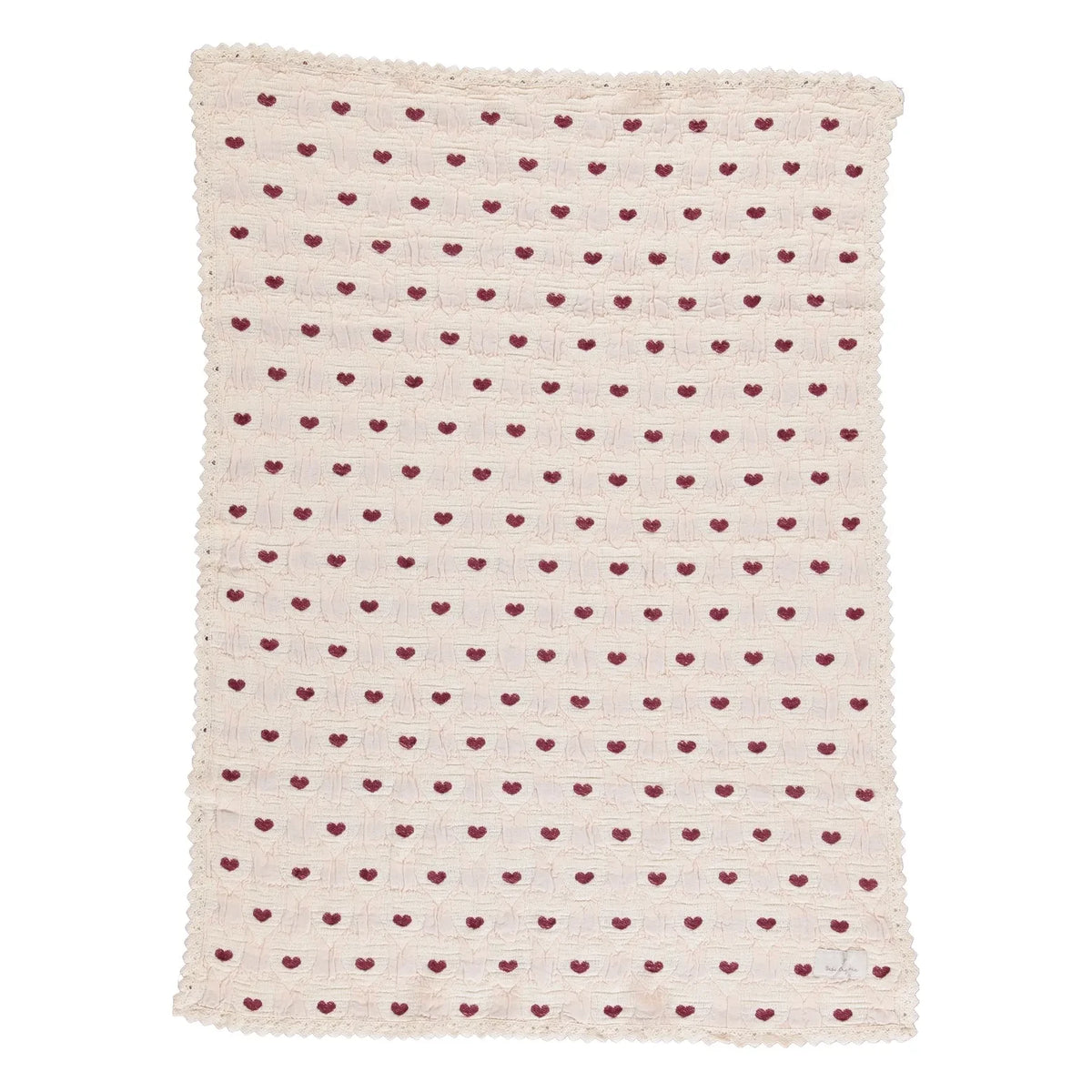 Bebe Organic - Organic Cotton Heart Blanket | Light Pink